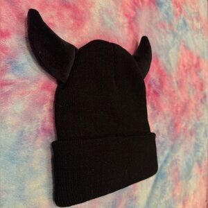 Black Horned Beanie - NEVER WORN